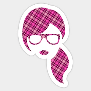 Plaid Head Silhouette Sticker